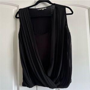 Black mesh draped top